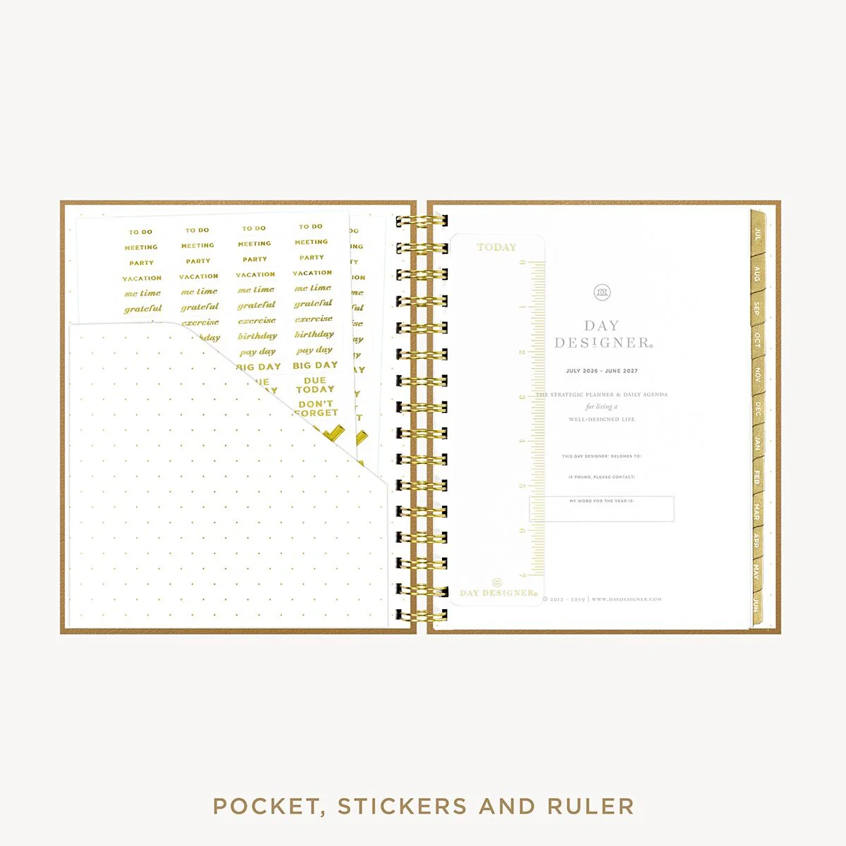 2026-27 Mini Daily Planner: Caramel Latte Pebble Texture - Image 4