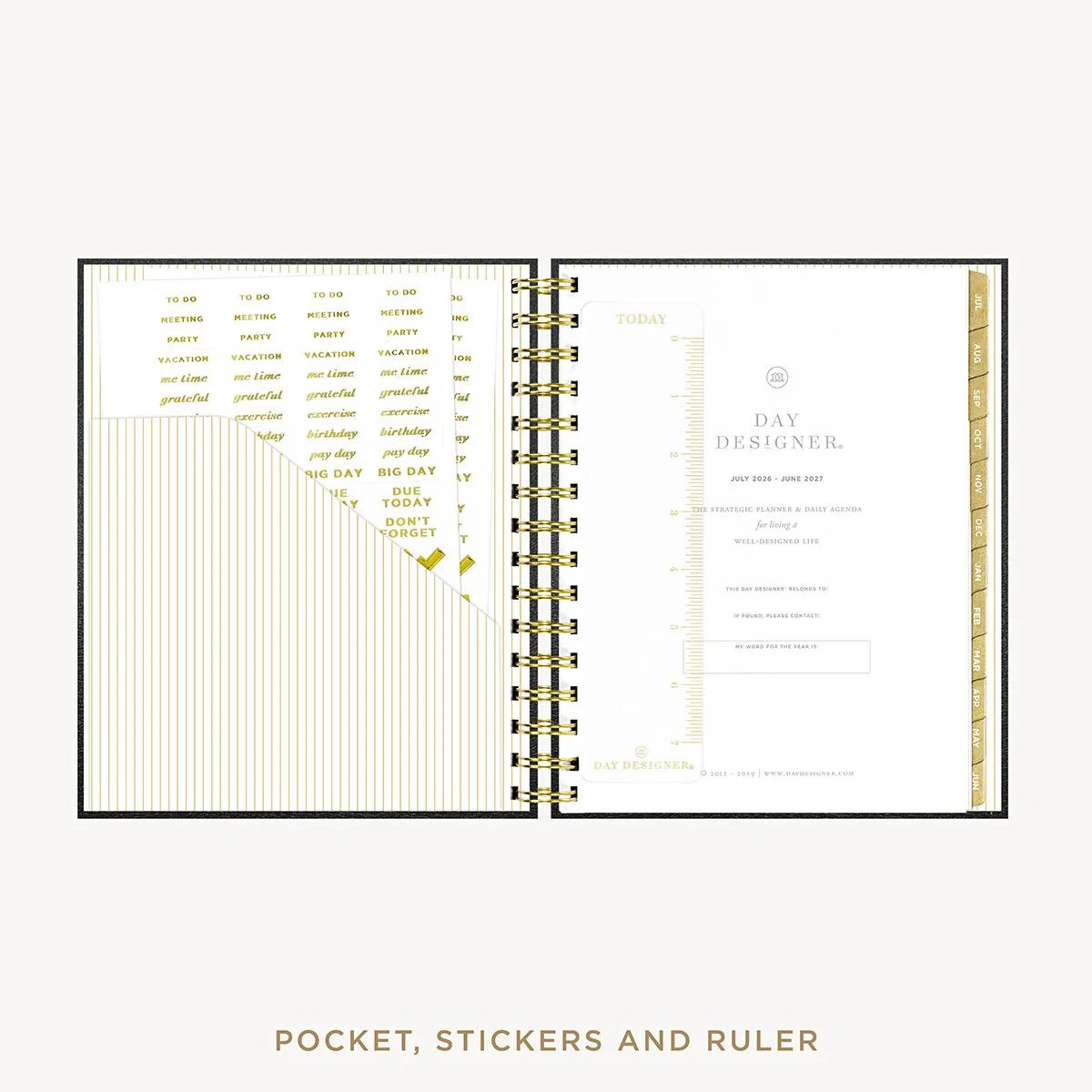 2026-27 Mini Daily Planner: Classic Black Pebble Texture - Image 4