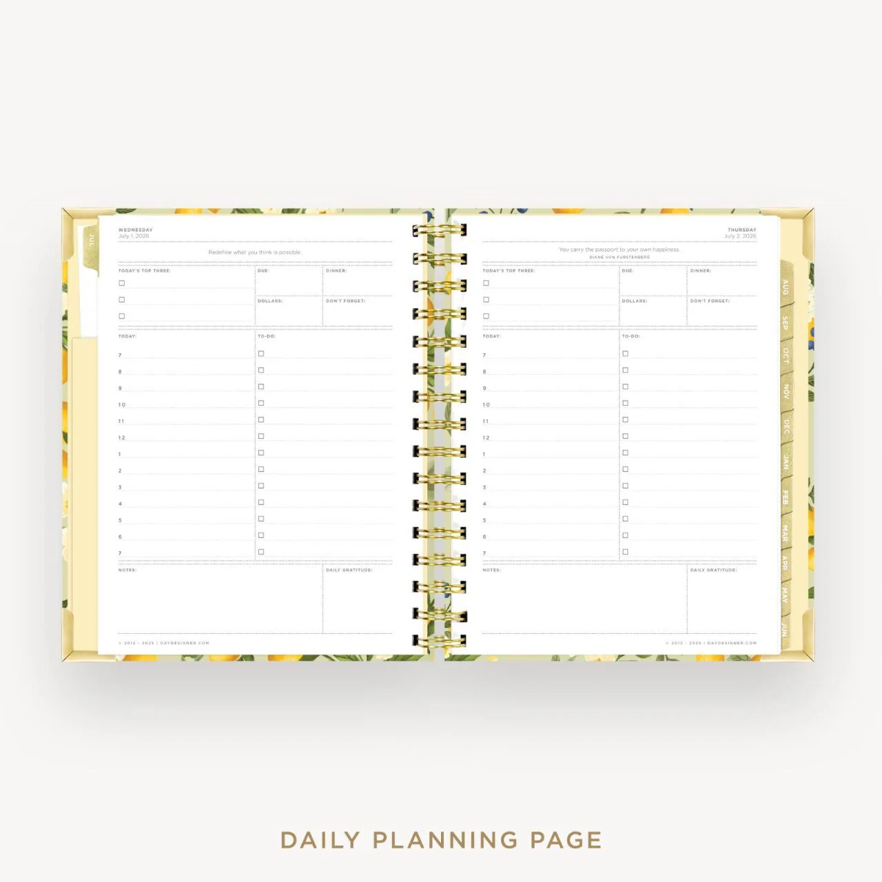 2026-27 Mini Daily Planner: Lemon Floral Sage - Image 12