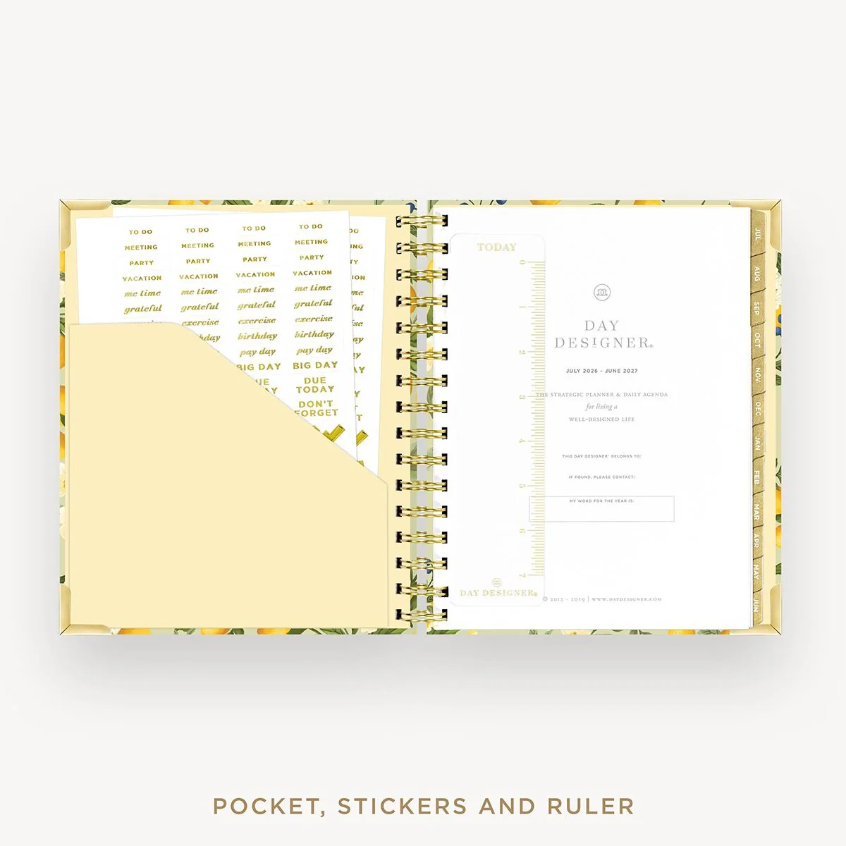 2026-27 Mini Daily Planner: Lemon Floral Sage - Image 4