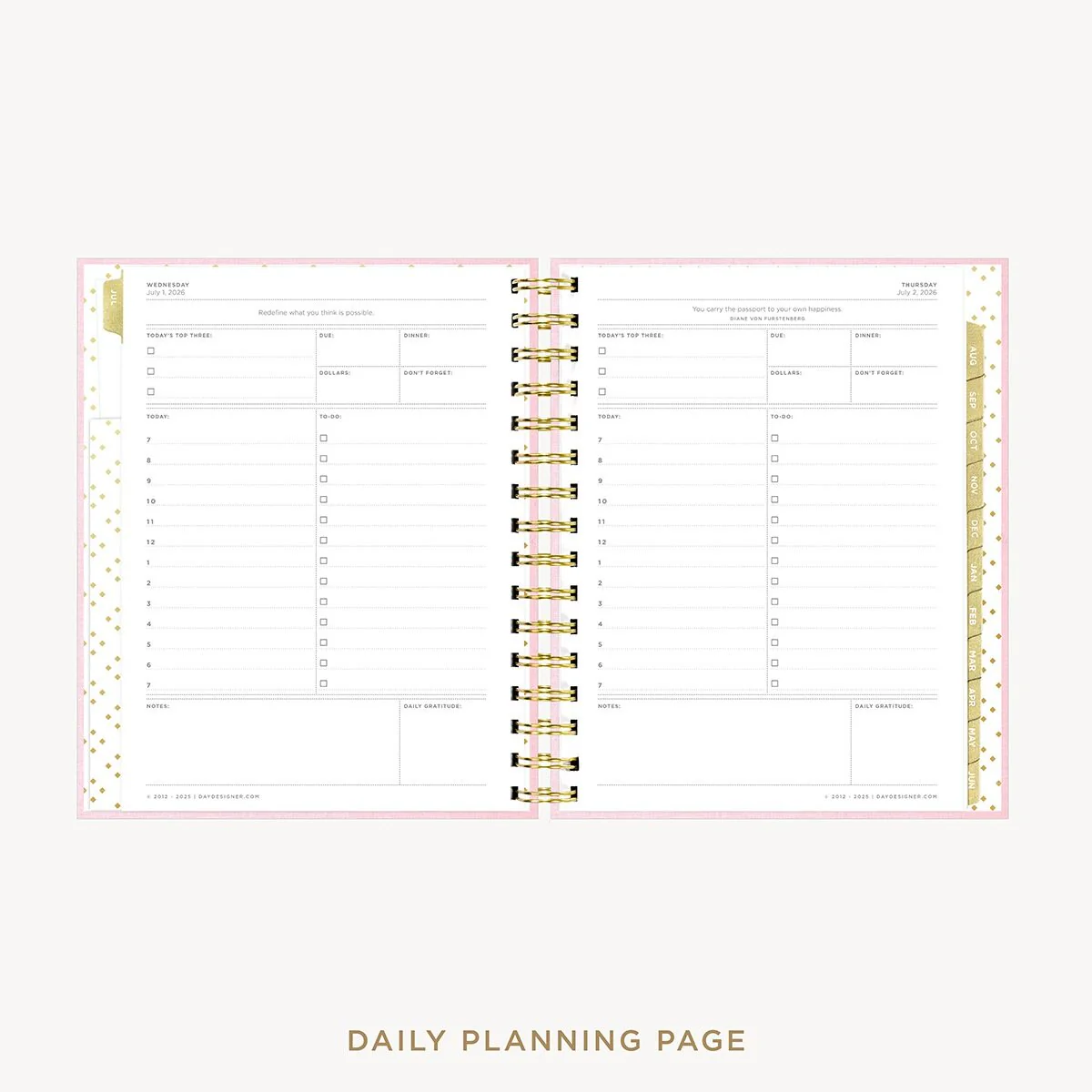 2026-27 Mini Daily Planner: Peony Bookcloth - Image 12