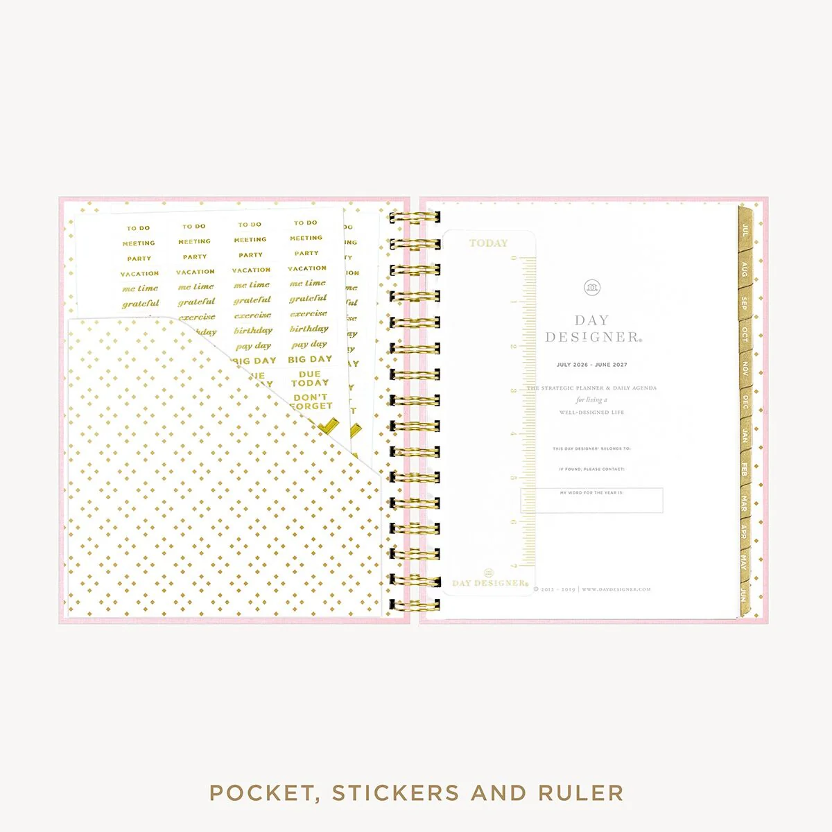 2026-27 Mini Daily Planner: Peony Bookcloth - Image 4