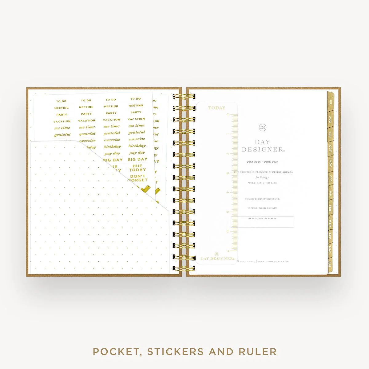 2026-27 Mini Weekly Planner: Caramel Latte Pebble Texture - Image 4