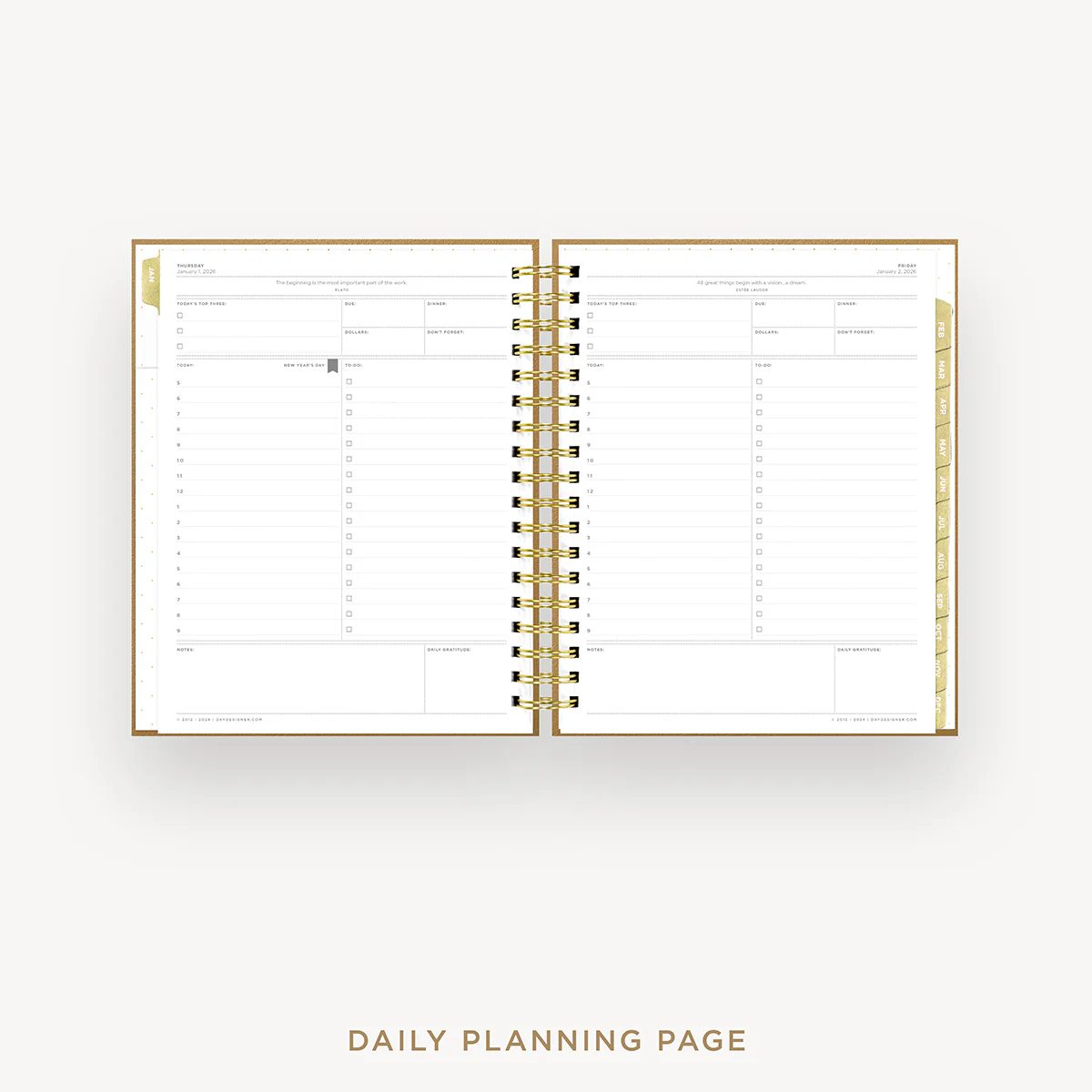 2026 Daily Planner: Caramel Latte Pebble Texture - Image 13