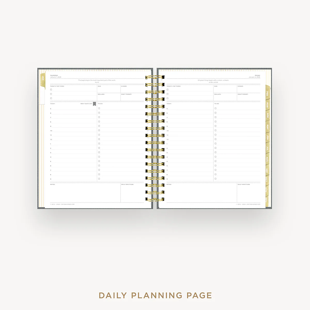 2026 Daily Planner: Charcoal Bookcloth - Image 13