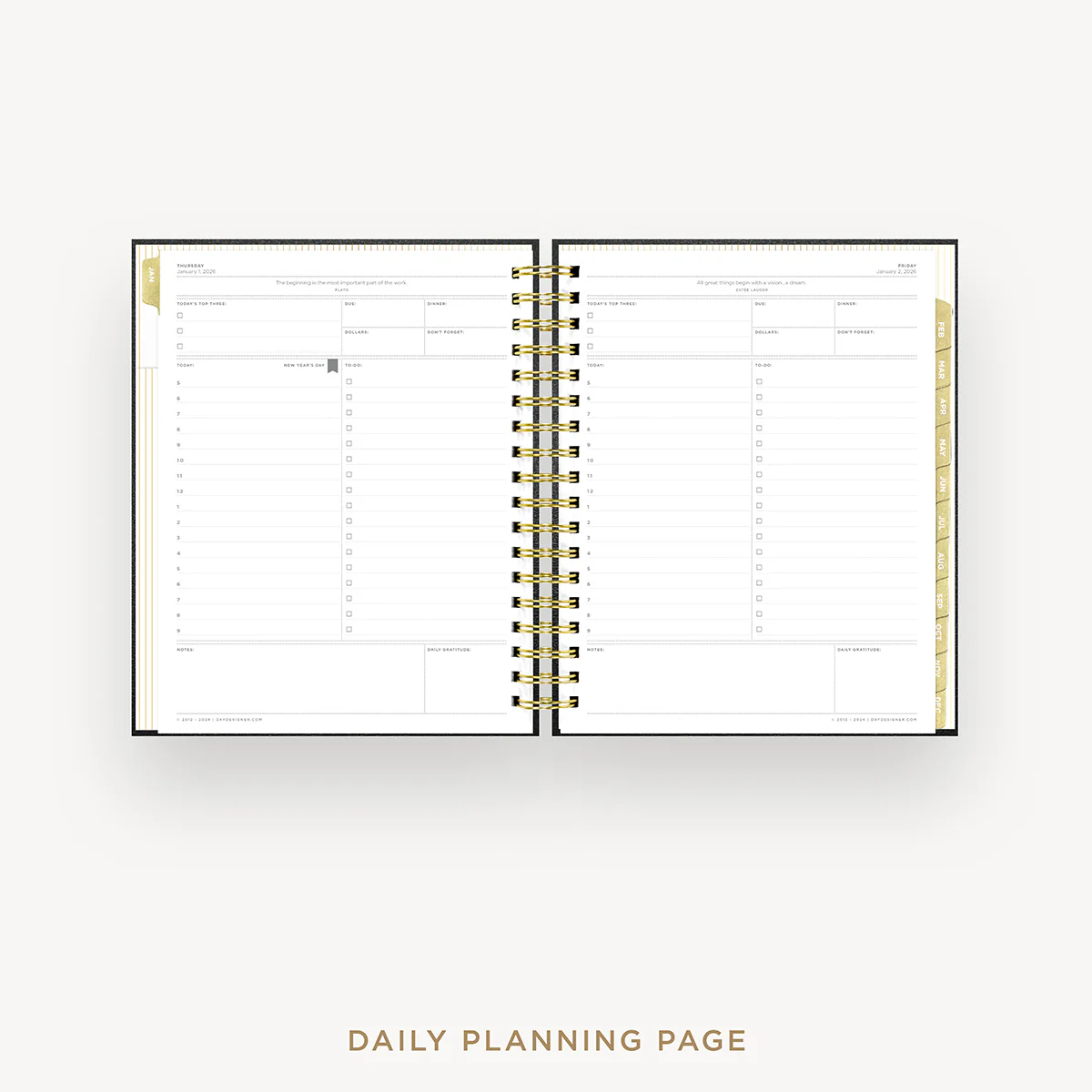 2026 Daily Planner: Classic Black Pebble Texture - Image 13