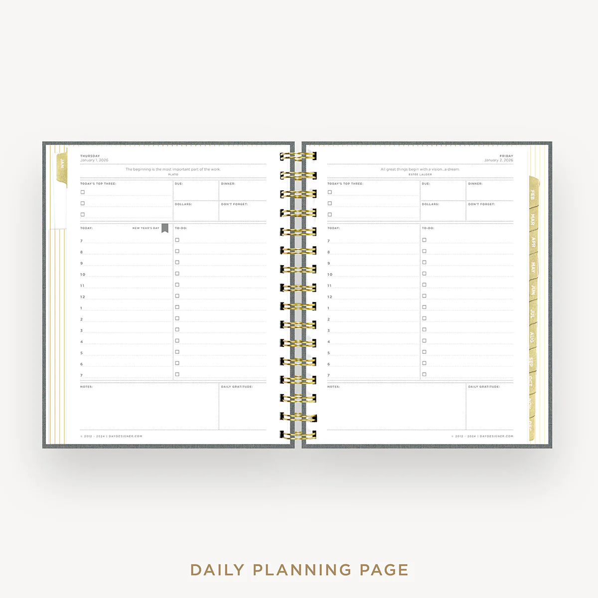 2026 Mini Daily Planner: Charcoal Bookcloth - Image 13