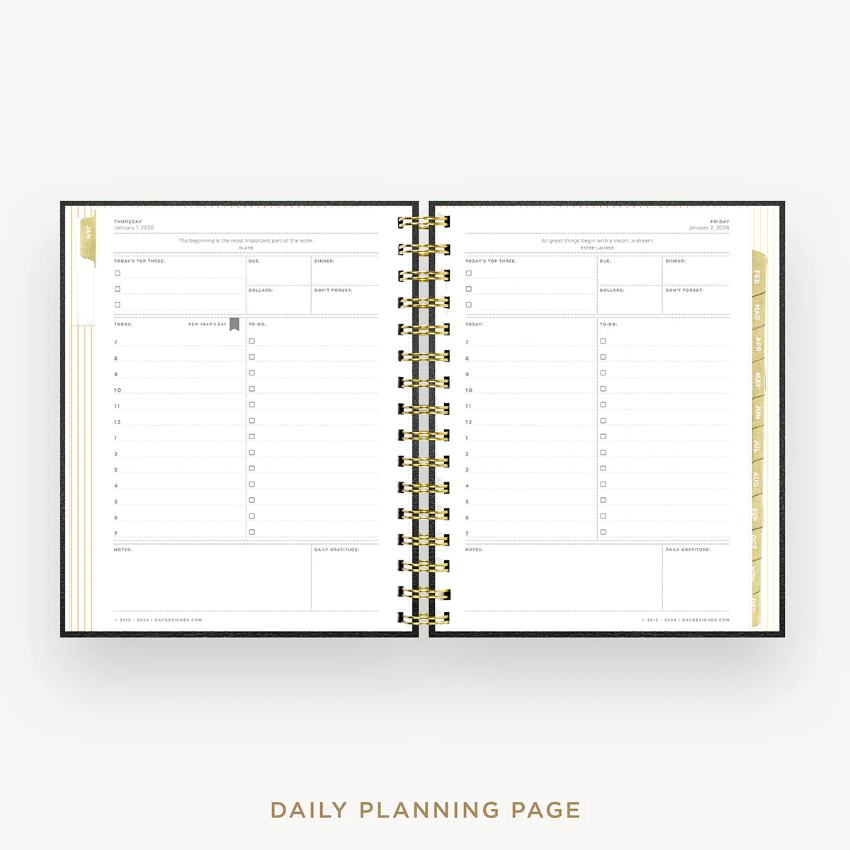 2026 Mini Daily Planner: Classic Black Pebble Texture - Image 13