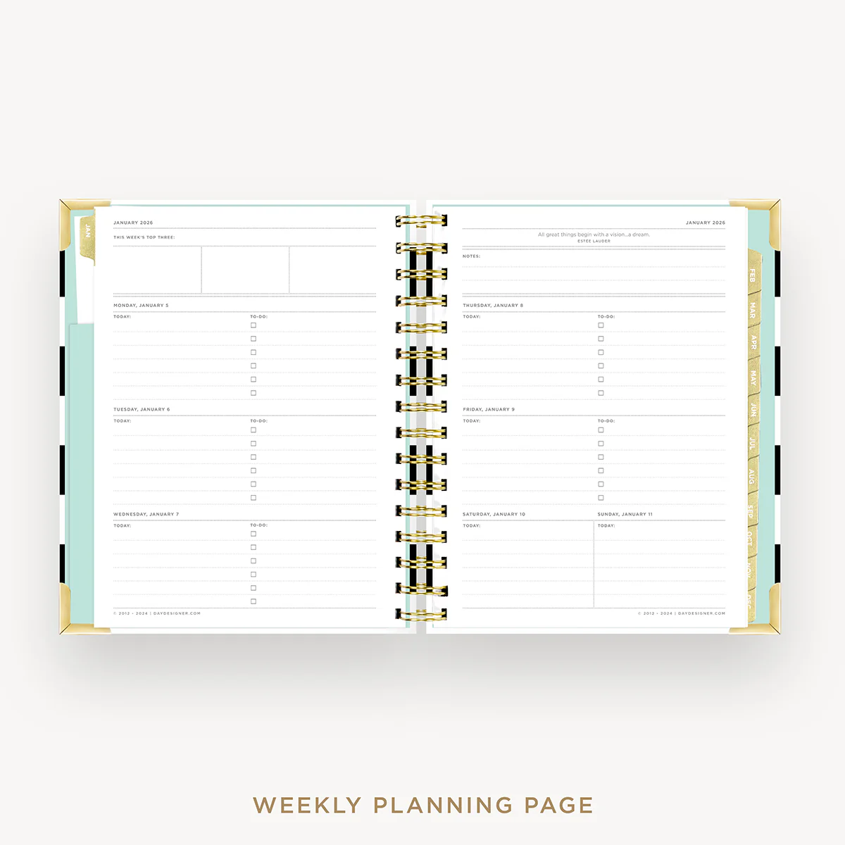 2026 Mini Weekly Planner: Black Stripe - Image 14