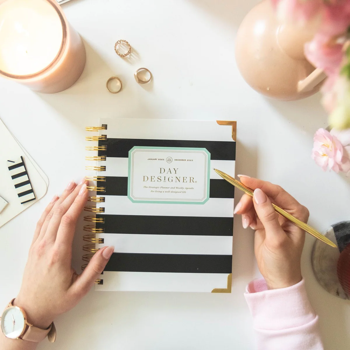 2026 Mini Weekly Planner: Black Stripe - Image 3